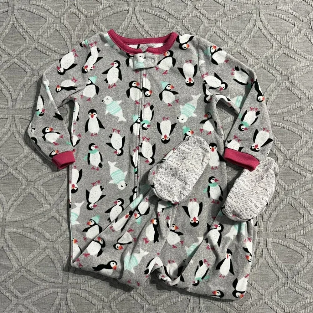 Carter's 3T Fleece Penguin Footie Pajamas